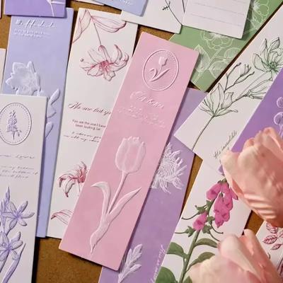 20ks/krabice Papírové záložky Přírodní rostlinné květiny Nástroje na čtení knih Držák stránek Kawaii Journal Planner Notebook Dekorace