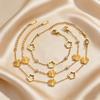 Luxury Clover Five Leaf Flower Charms Bracelet Gold Plated Stainless Steel Fashion Bracelets for Women Romantic Fine Jewelry