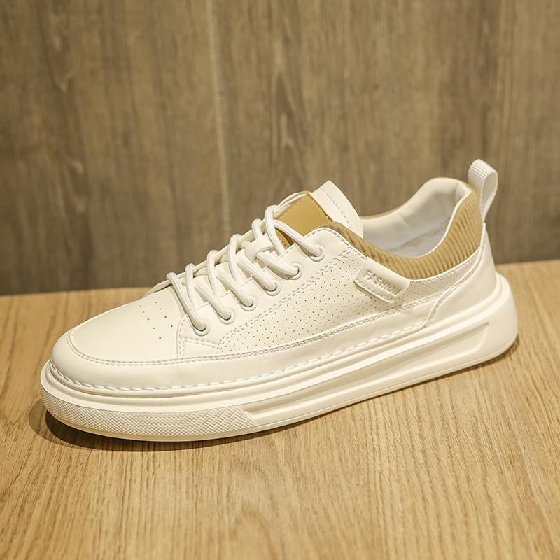 2024Men Thick Bottom Casual Sneaker Designer Walking Shoes High Quality Casual Leather Vulcanized Shoes Breathable Walking Shoes