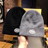 Hat Female Autumn and Winter Letter Round Label Knitted Hat Thin Street Hipster Versatile Student Couple Pullover Hat Male