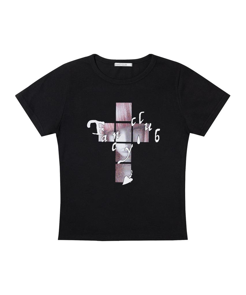 FANCY CLUB Cross Kira Tee (Black) F26Qb054