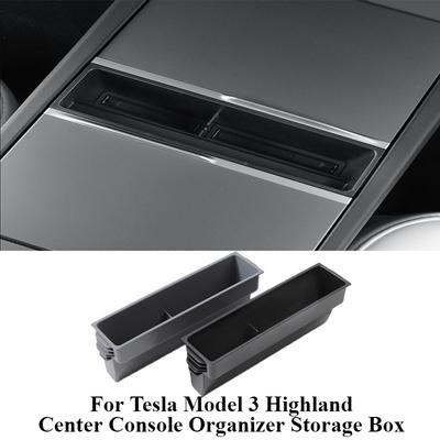 For Tesla Model 3 Highland 2024 Accessories Center Console Organizer Storage Box Hidden Phone Charging Box Extended Storage Box