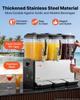 Commercial Beverage Dispenser 3 Tanks 12 L / 12.7 QT Per Tank, Stainless Steel Juice Dispenser, Ice Tea Drink Machine with 7 to 12 Cooling
