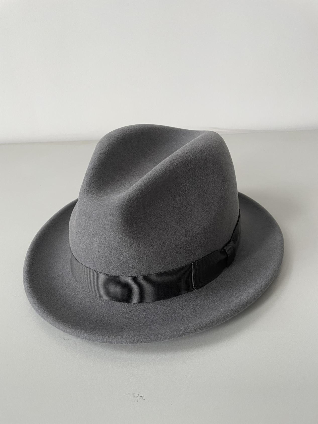 

2026 Pure Wool Fedora Hat | British Style Small Brim | Vintage Korean Fashion | All Season Warm & Versatile XL OVER 60cm темно-сірий колір