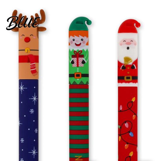 Klassenzimmer-Feiertagsparty-Mitgebsel Weihnachten Radierbare Stifte Rentier/Kinder-Muster Gedruckt Glatt Thematische Schreibwaren Kunststoff-Kugelschreiber für