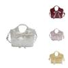 Ribbon Bow Pu Water Bucket Shoulder Bag With Magnetic Closure And Internal Storage For Commuting