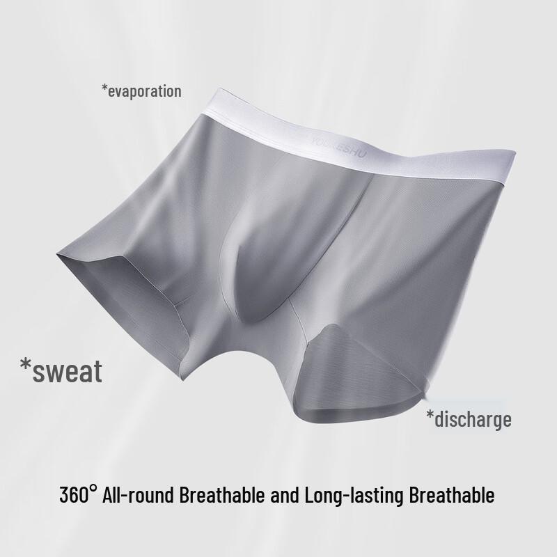 YOUKESHU Men's Seamless Modal Antibacterial Boxer Briefs