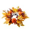 Simulated Maple Leaf Autumn Candle Wreath Faux Maple Leaf Harvest Decor Candle Ring Table Centerpiece 1pc Fall Candle Holder
