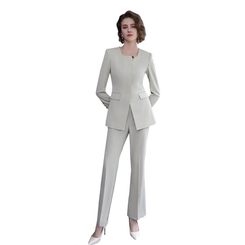 Autumn Apricot Suit Set: Socialite Chic, National Style for Professional Commuting and Formal Workwear