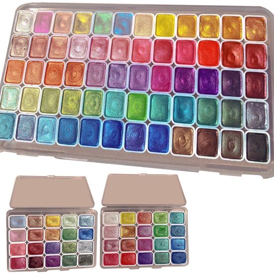 Watercolor Paint Set Shimmer Metallic Paints Set Colorful Pearlescent Watercolor Paints for Painting Enthusiasts Professionals Artists