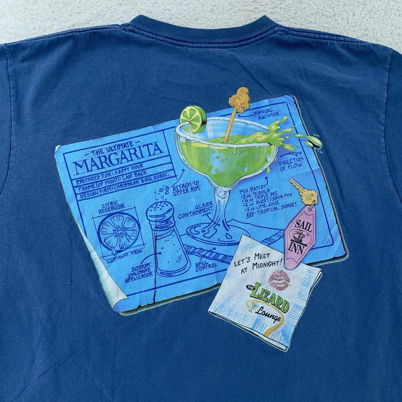 

Vintage Caribbean Soul T-Shirt Mens L/XL Margarita Recipe Beach Surf USA 90s 4XL