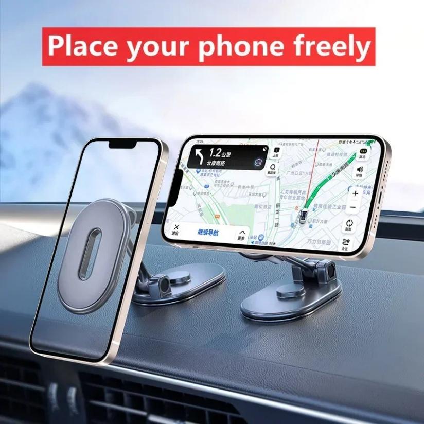 1080 Support de téléphone magnétique pour voiture Support magnétique pour Smartphone Support de téléphone portable pliable dans la voiture pour