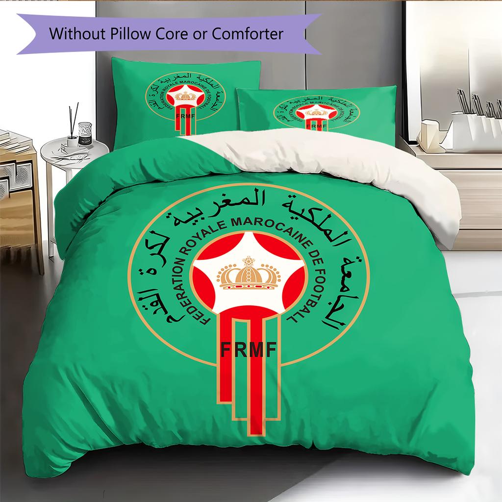 Biancheria da letto con motivo della Nazionale del Marocco Decorazione per la casa Regalo di compleanno (1 * copripiumino + 2 * federa, senza nucleo)