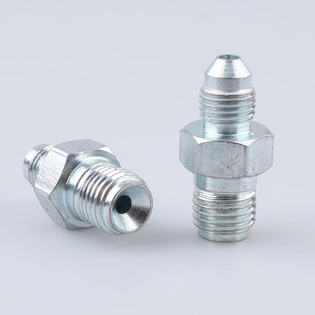 AC PERFORMANCE 3/8 X 24 To 3/8 X 24 Inverted Flare Male Brake Adapter Fittings Zinc Steel, Pack of 2