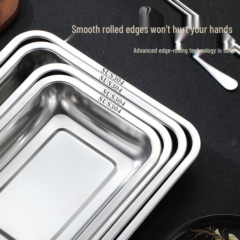304 Stainless Steel Rectangular Serving Tray