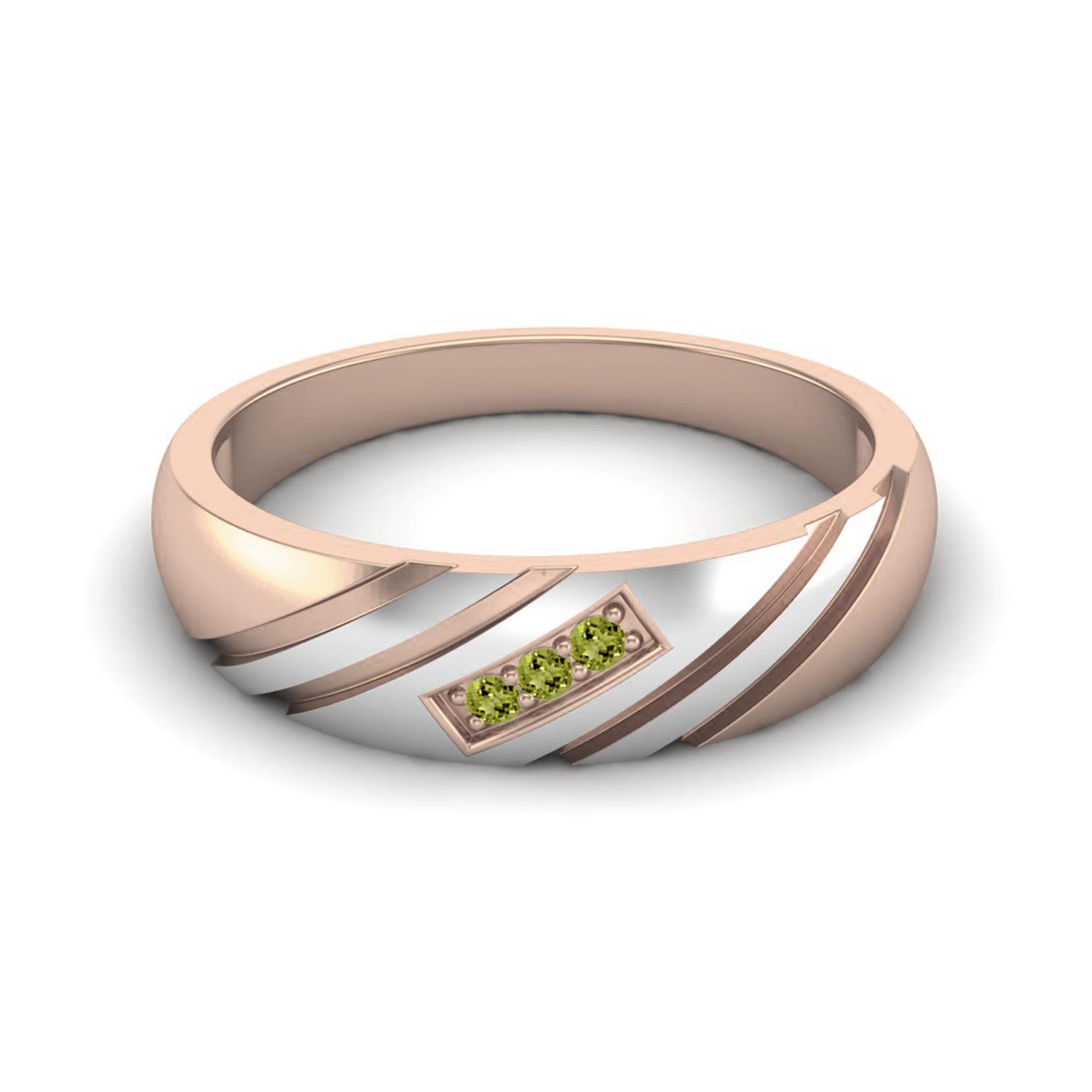 

0.09 Ctw Round Peridot 925 Sterling Silver Rose Vermeil Three Stone Stackable Women Promise Ring 11 Яскраво-рожевий