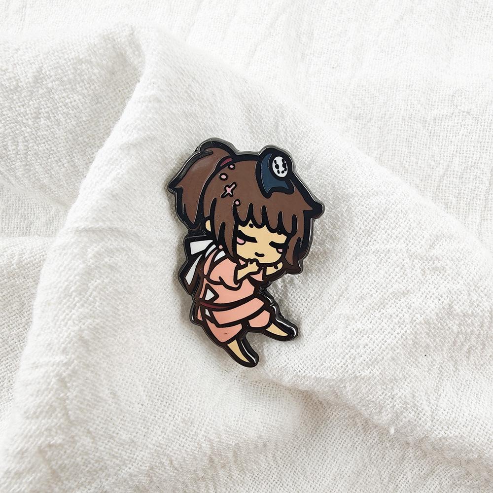 Q Version Ryokan Staff Enamel Brooch Pin - Cute Anime Collectible Gift