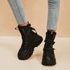 Botas de Mujer Moda Plataforma Botas de Motocicleta Negras Nuevas Suela Gruesa Con Cordones Zapatos Vulcanizados para Mujer Botines Botas Mujer