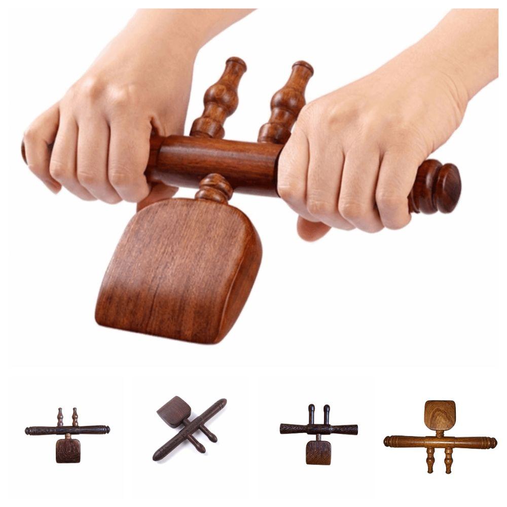 Solid Wood Massage Tool portable Back Massager Hand-Held Meridian Massager Back Massage