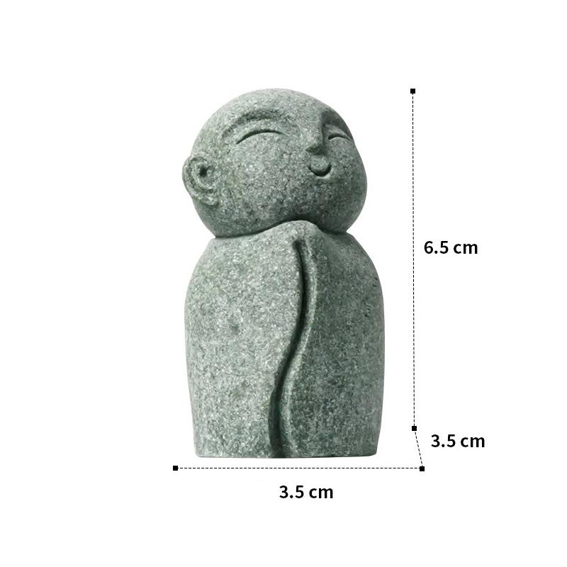 Miniature Monks Figurine Durable Handmade Cute Little Statue for Shrine Bedroom Living Room Car Dashboard Decor