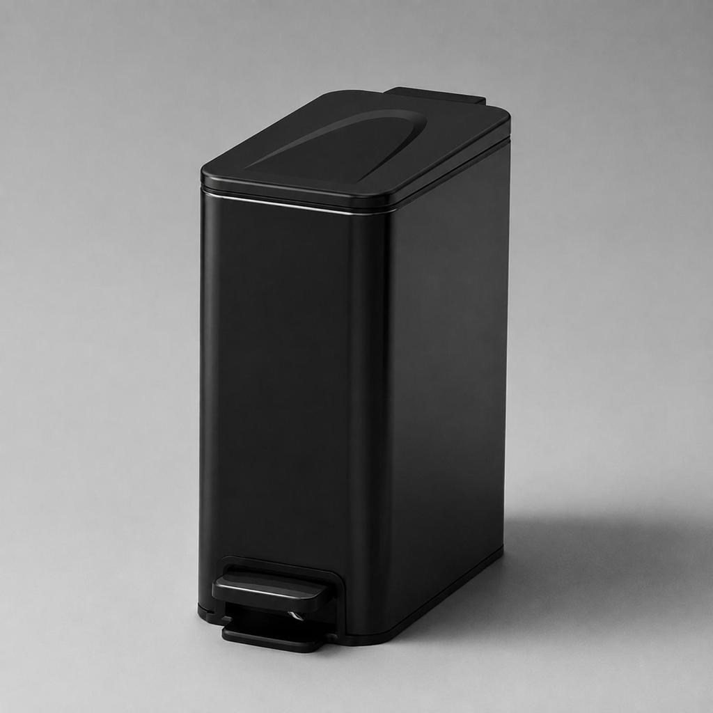 Square Stainless Steel Trash Can with Lid OdorControlling Compact Rectangular Pedal Bin Hands