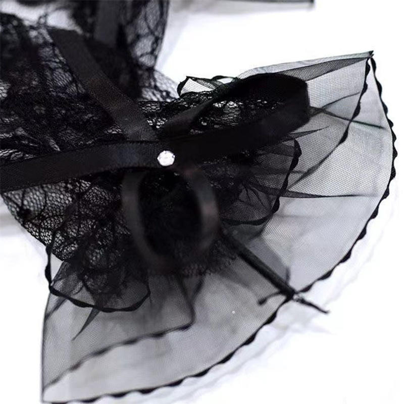 Short Lace Bridal Wedding Lace Gloves Halloween Women's Sweet Clothing Accessories Gothic Lolita Mesh Bow Sleeves