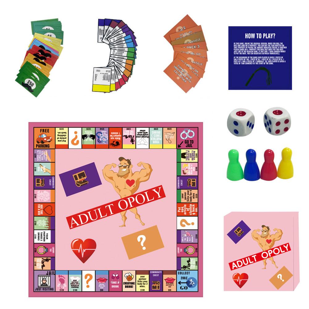 Tragbares Lustiges Adultopoly Brettspiel Pärchen Date Night Interaktives Beziehungs-Kartenspiel Valentinstagsgeschenke für Ihn Sie Party-Spielzeug