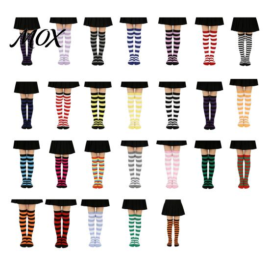 Comic-Ausstellung Outfit Accessoires Gestreifte Oberschenkelhohe Socken für Damen Mädchen, Über dem Knie Strümpfe, Mode Festlich Winter Strumpfwaren Weich Dehnbar
