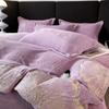 Four-piece Set of Embroidered Thickened Thermal Fleece Quilt Cover Sheets and Bedding