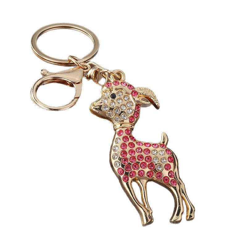 Cute Goat Keychain, Metal Cute Animal Car Keychain, Bag Hanger, Accessory
