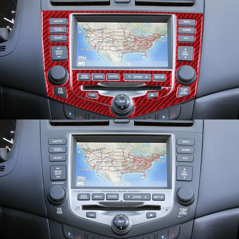for Accord car interior modification carbon fiber central multimedia decoration stickers for 03-07
