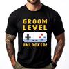 Groom Level Unlocked Bachelor Party Stag Groomsmen Getaway Funny Shirt Band Tshirts Casual Camisas De Hombre
