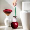 Red Cherry Toilet Brush Soft Hair Household Toilet Brush Holder Set Long Handle Toilet Cleaning Brush Holder Set Lavatory Use