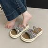 Fairy style slippers female summer wear thick-bottomed foreign style beautiful not tired foot muffin slippers 2025 new thick-bottomed sandals
