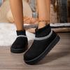 Fashion Heightened Wool Mouth Platform Sheep Fur All-in-One Snow Boots Warm Wool Cotton Booties for Women