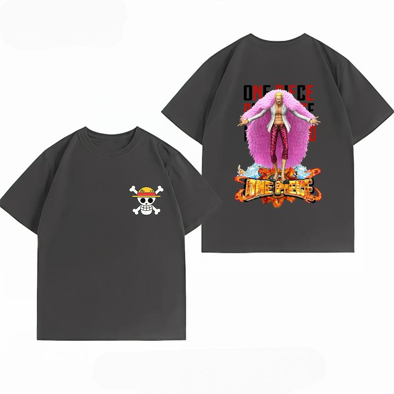 Unisexs Clothing New 100 Cotton Breathable Summer TShirt Bandai One Piece Donquixote Doflamingo Print Casual Streetwear Unisexs Top