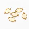10 Stück 14K 18K Vergoldete Cabochon mit Doppelbohrung Anhängerbasis Leere Fassung DIY Handgemachter Anhänger Schmuckherstellung Zubehör