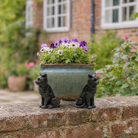 3 Stuks Dierlijke Bloempot Pot Ondersteuning Voetjes, Schildpad Kikker Hond Kat Konijn Bloempot Houder Verhoger Lift Standbeeld, Hars Dier Figuur Standbeeld Decoratie