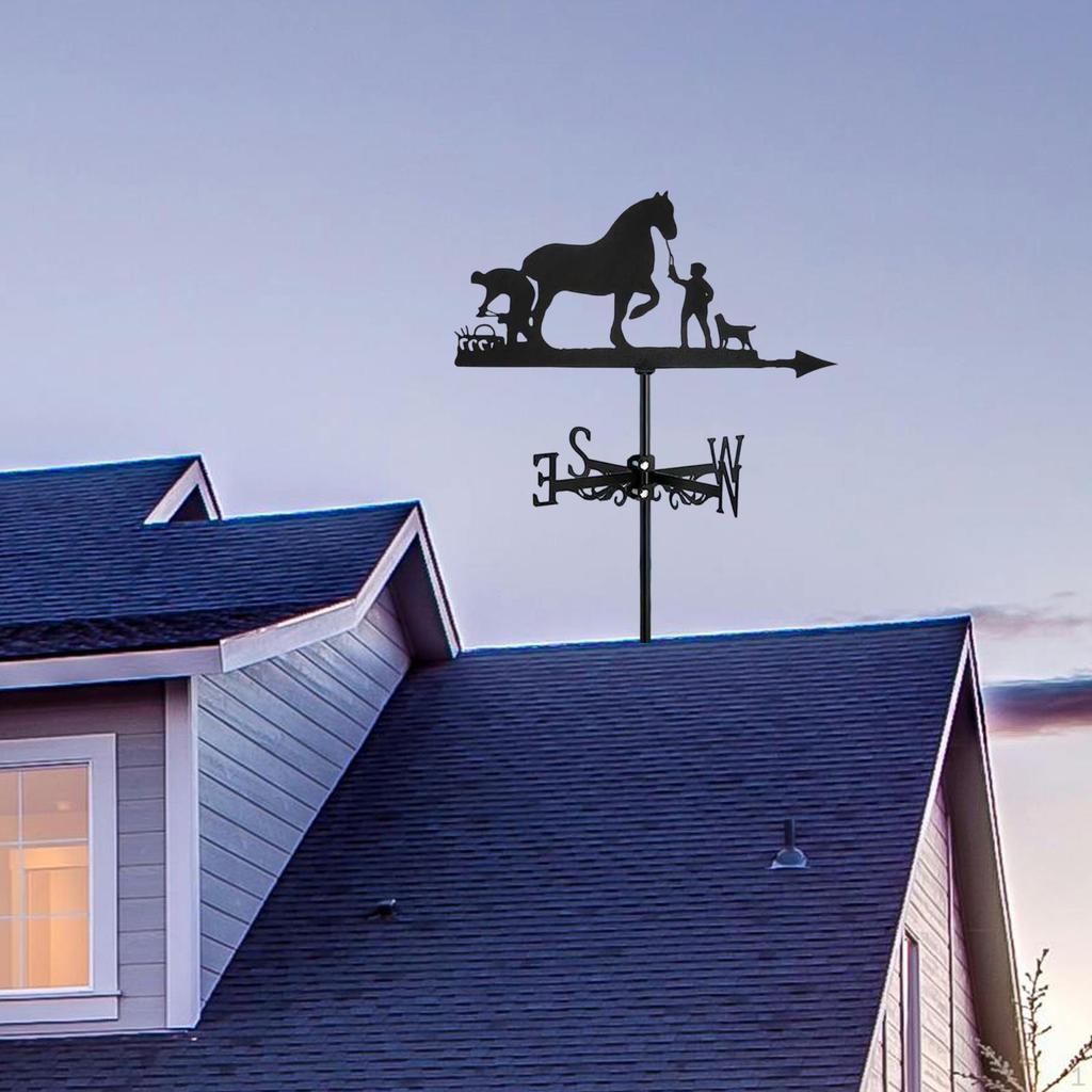 Pferd Wetterfahne Tier Eisen Wetterfahne Dekorative Verzierung, Vain Vein für Garten,