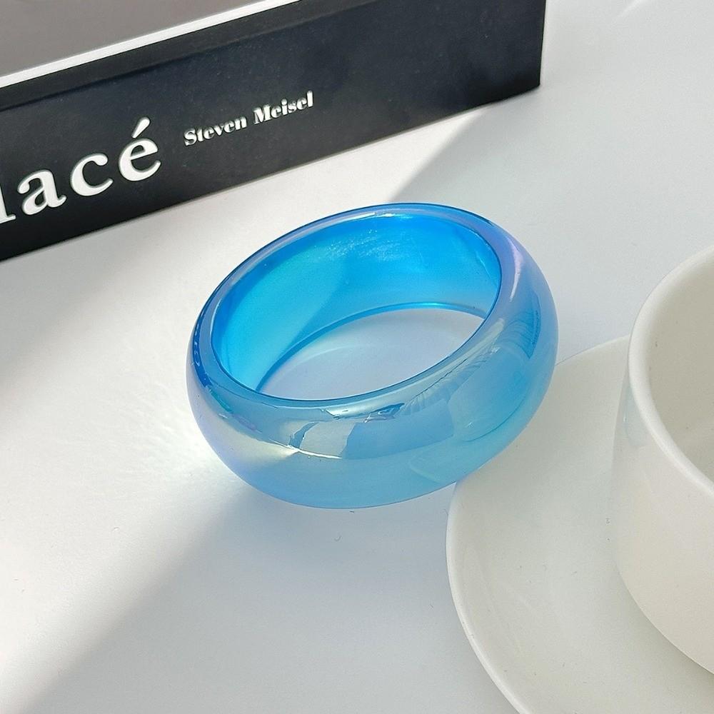 Punk Hip Hop Laser Bracelets Transparent Chunky Bangles Trendy Colorful Resin Bangles Gifts