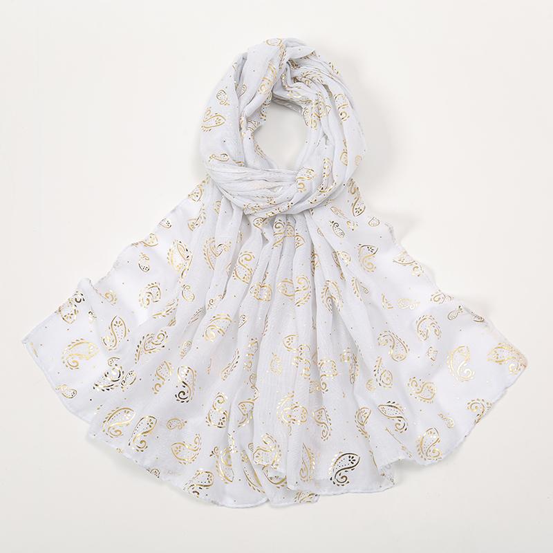 New Gold Glitter Shimmer Cotton Hijab Scarf Women Islam Scarf Muslim Women Crinkle Scarves Headscarf Wraps Ramadan Abaya Turbans