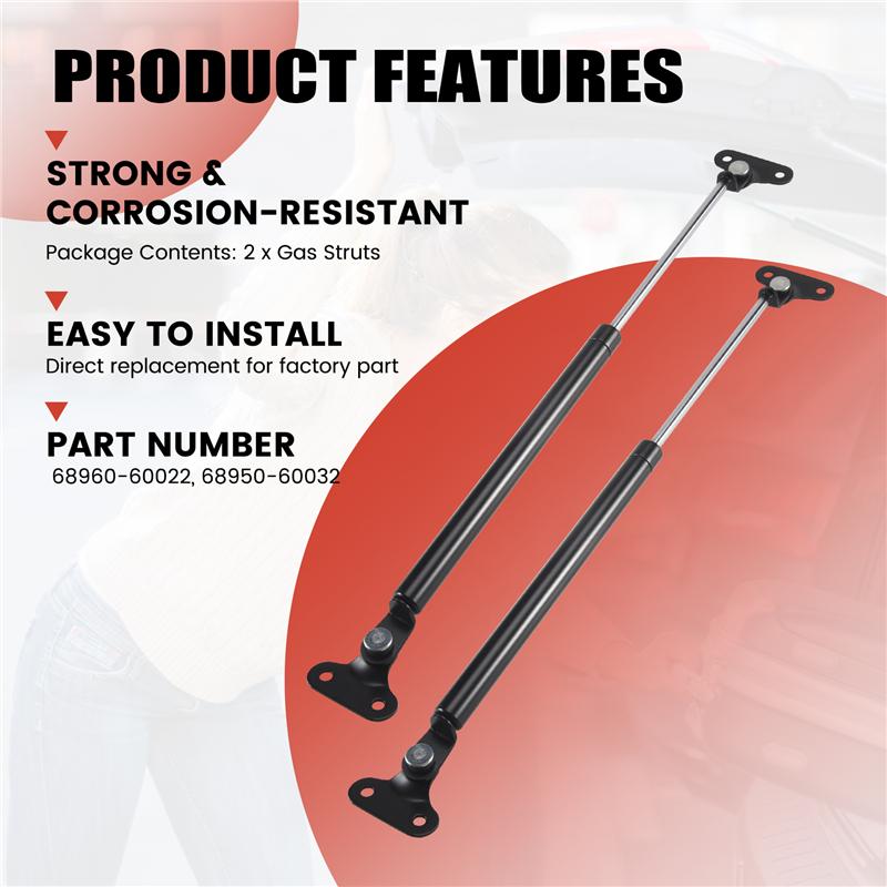 NEW-2Pcs Rear Tailgate Gas Struts Supports 5m For Toyota Land Cruiser 80 Series 90-97 Gas Struts 68960-60022 68950-60032