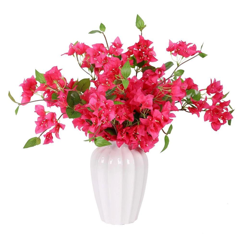 5Pcs Silk Flower Silk Fake Flower Realistic Blooms DIY Artificial Bougainvillea Flexible Plastic Faux Triangle Plum