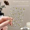 2025 Autumn/Winter Retro Gold Foil Nail Art Stickers: Embossed Floral Branches & Jade Leaves Accessories