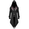S-5XL Men New Fashion Devil Fashion Mens Gothic Style Hooded Jacket Coat Red Black Diesel Punk Assassin Creed Cosplay Costume Cardigans Coat for Men