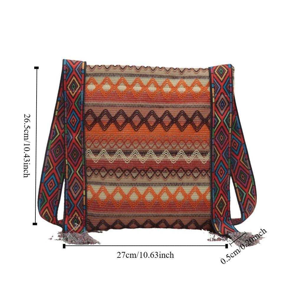 Tassel Ethnic Style Crossbody Bags Woven Bag Bohemian Shoulder Bag Fringe Shoulder Bag  Travel