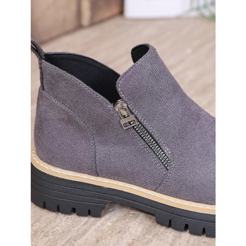 Women's Plus Size Side Zipper High Top Ankle Boots New Autumn Winter Fashion Casual Shoes