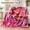 Lady Gaga Custom Name Flannel Throw Blanket Soft Warm for Sofa Bed Indoor Home Use