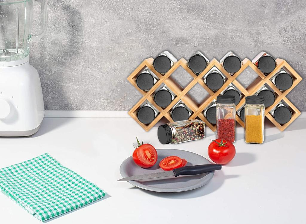 KOCHEN bamboo spice rack 18 jars