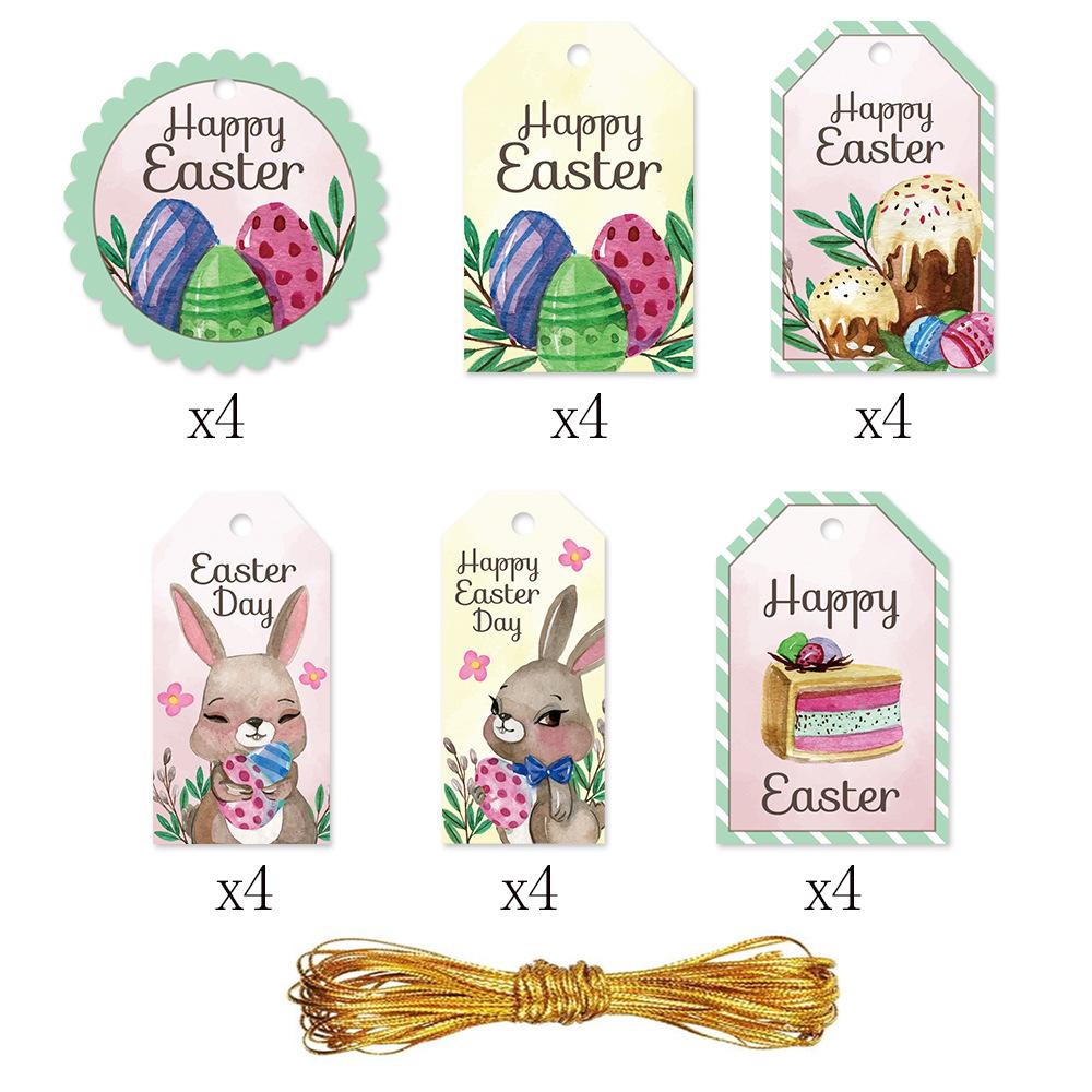 

Easter Hanging Decoration with Rope Happy Easter Gift Packaging Easter Egg Sign Bunny Indoor Outdoor DIY Home Party Decoraton
